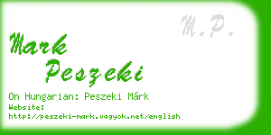 mark peszeki business card