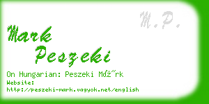 mark peszeki business card